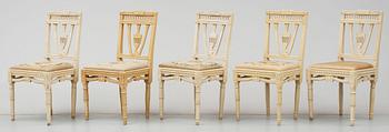 STOLAR, 5 st, gustaviansk stil, 1800-tal.