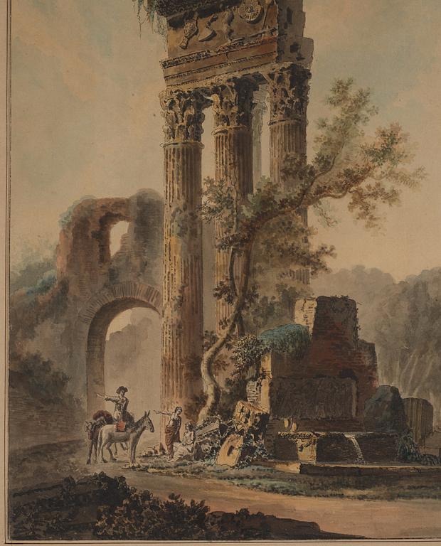 Louis Jean Desprez In the manner of the artist, Landscape with ruins.