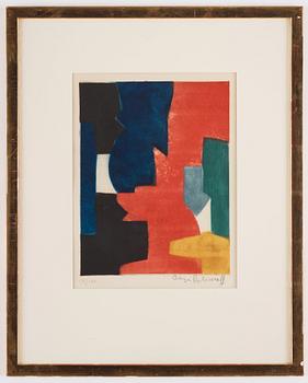 Serge Poliakoff, "Composition bleue, rouge, verte et noire".