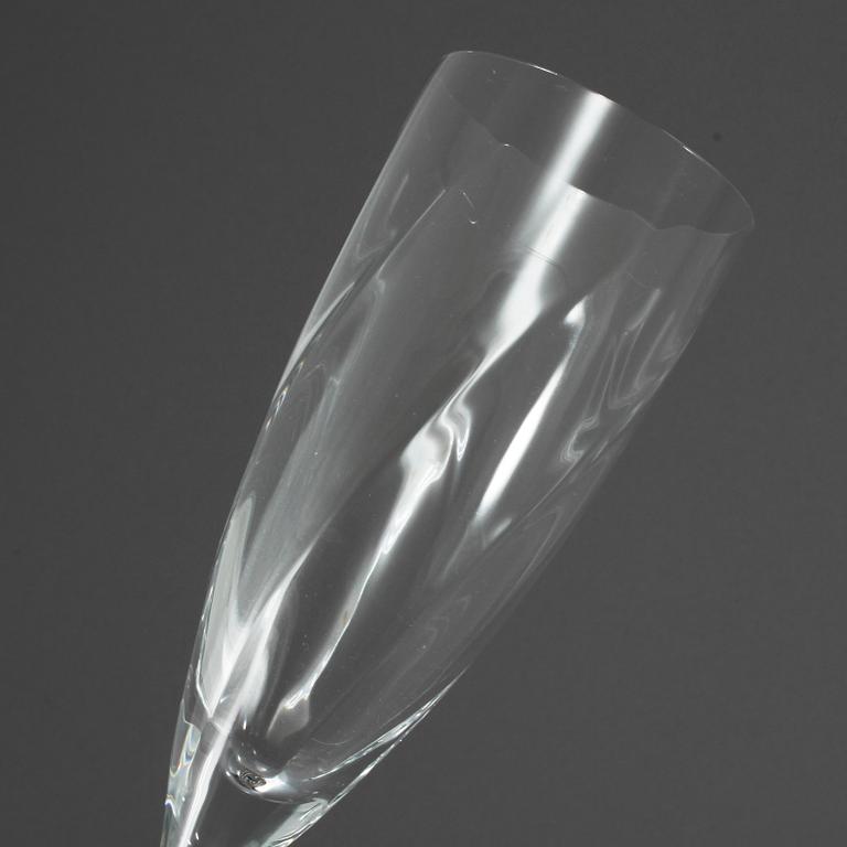 CHAMPAGNEGLAS, 12 st, "Chateau", Bertil Vallien, Kosta Boda, 1900-talets fjärde kvartal.