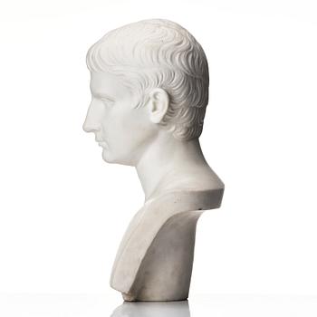 A presumably Italien 19th century bust of emperor Augustus (65 B.C - 14 A.D).