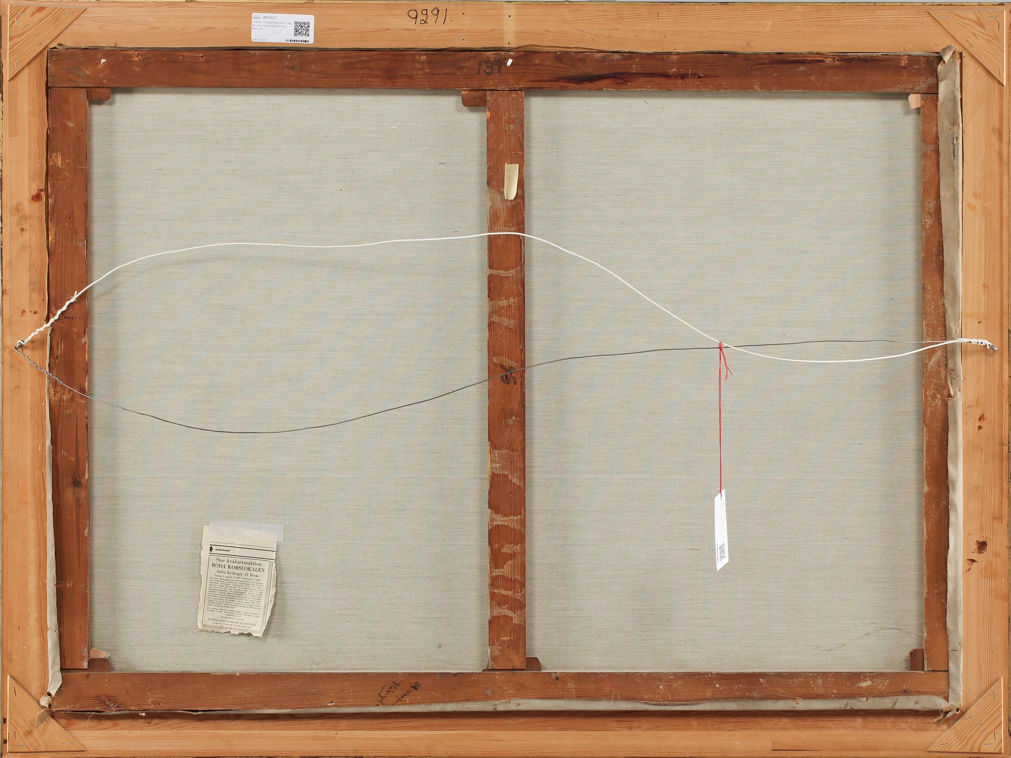 MOSSE STOOPENDAAL, olja på duk, signerad, daterad 1921.