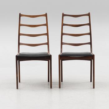 Six Rosewood chairs, Denmark, 1960's.