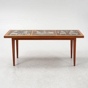 Åke Holm, a stoneware and teak coffee table, Höganäs, 1950's/60's.