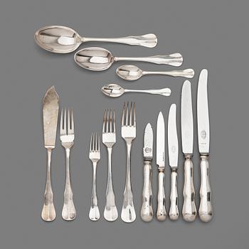 A Swedish 206 pieces of silver table cutlery, makers mark GAB, Stockholm 1920's/1930's.