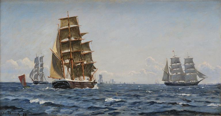 Christian Vigilius Blache, Two barques, brig etc. in Hollaenderdypet.