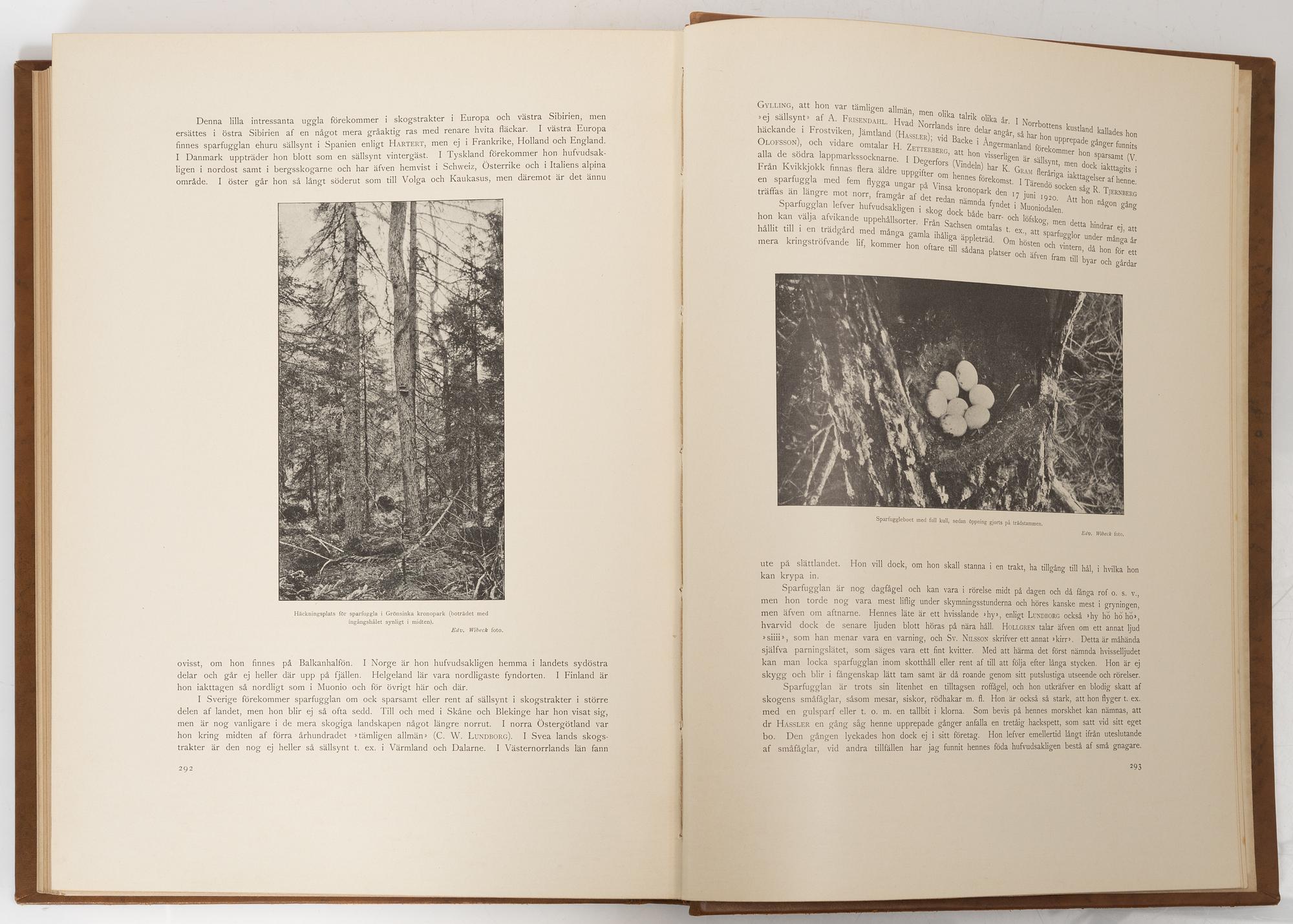 The Wright Brothers, books, 3 volumes, 'Svenska Fåglar', A. Börtzells tryckeri AB, Ivar Baarsen, Stockholm, 1924-1929.