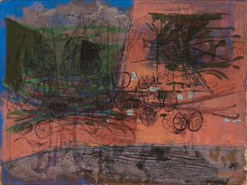 CO Hultén, gouache, signerad och daterad 55-56.