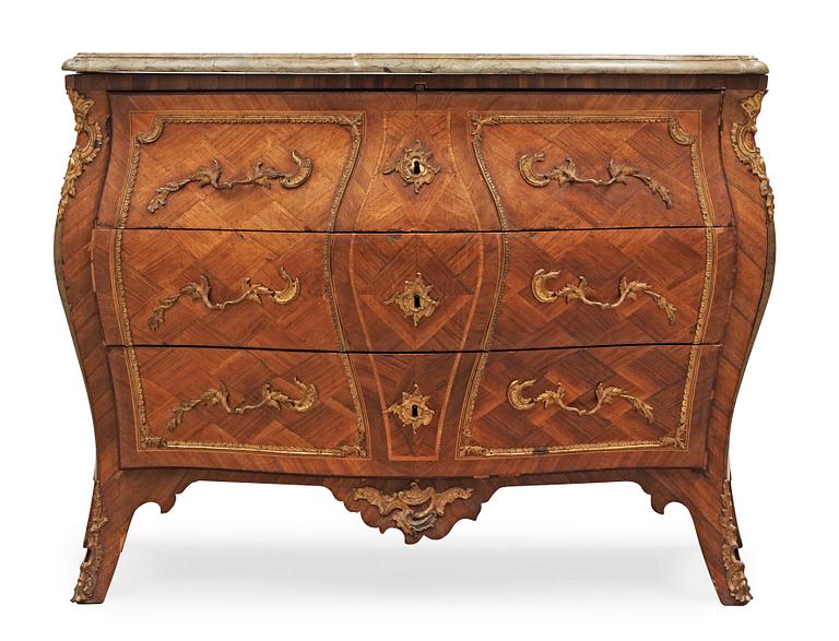 A Swedish Rococo 18th century commode by J Noraeus, master 1769.