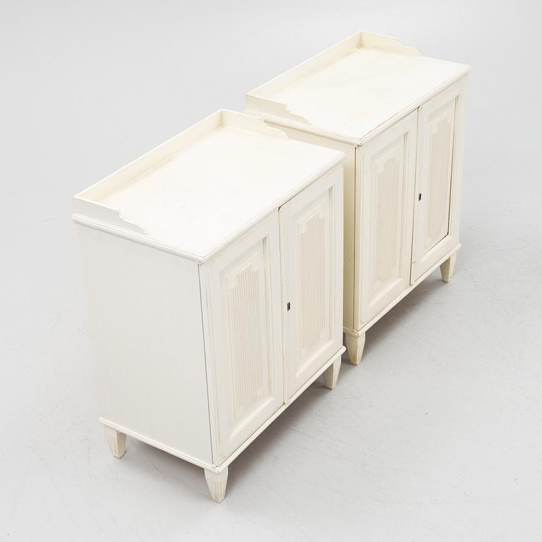 Bedside cabinets, a pair, Gustavian style, second half of the 20th century.