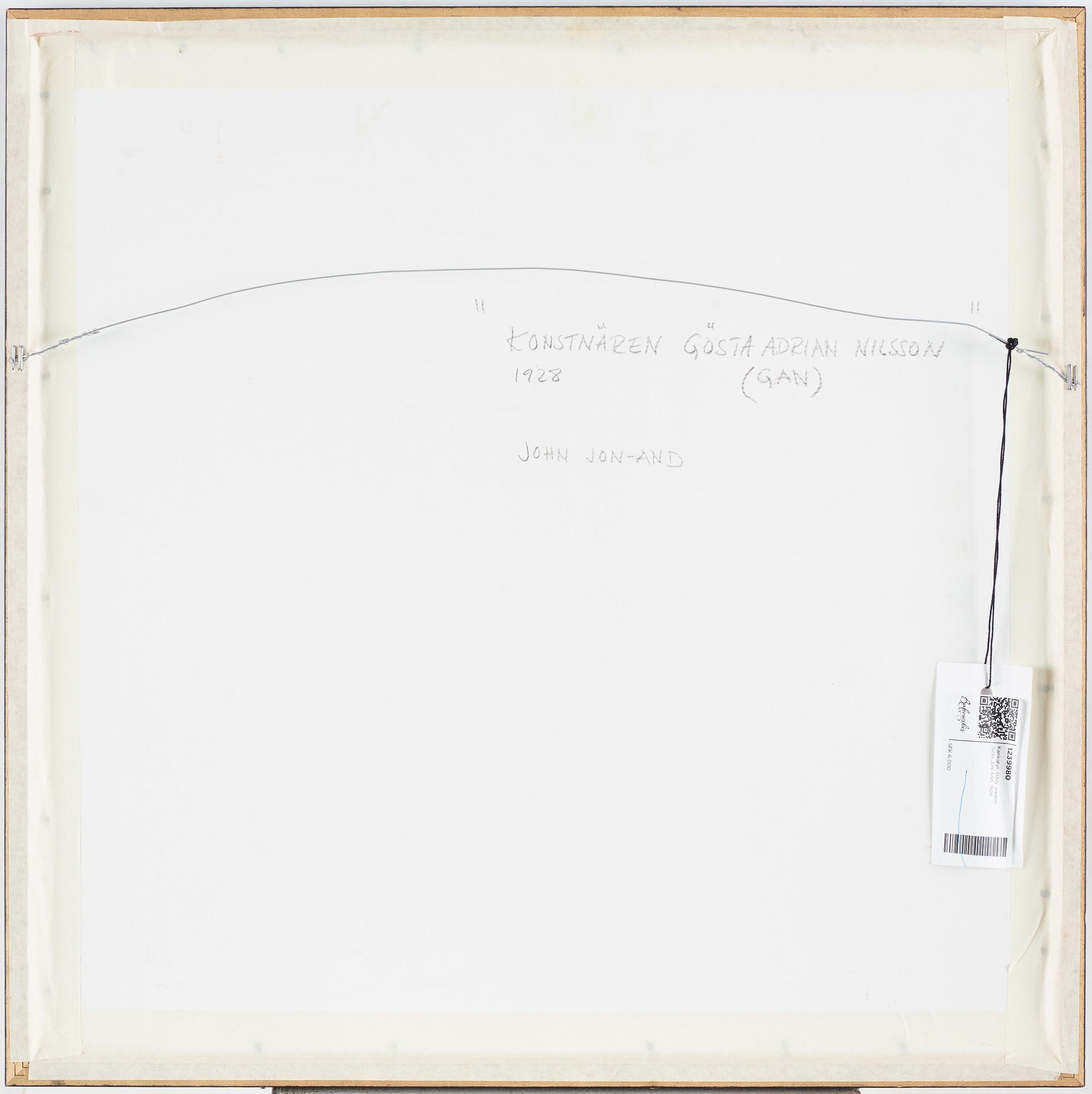 John Jon-And, pastel, signed and dated -28. Föreställande GA-N.