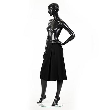 CÉLINE, a black wool mix skirt.