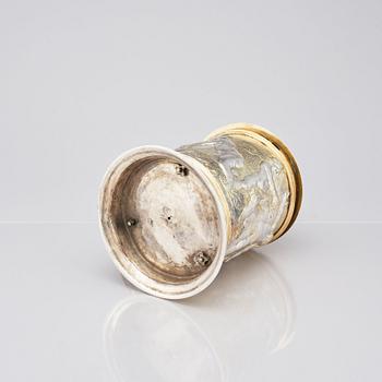 A German 17th century silver-gilt tankard,  mark of Abraham I Drentwett, Augsburg 1645-50.