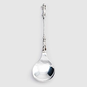 214. A Nordic silver spoon, 17th/18th century.