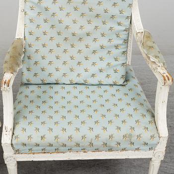 A pair of late 18th century Gustavian armchairs, Stockholm.