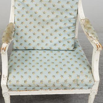 A pair of late 18th century Gustavian armchairs, Stockholm.