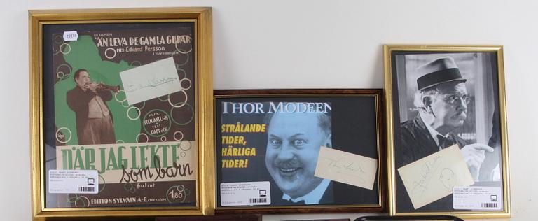 PARTI SIGNERADE FOTOGRAFIER/BILDER, svenska skådespelare o sångare, 10 st.