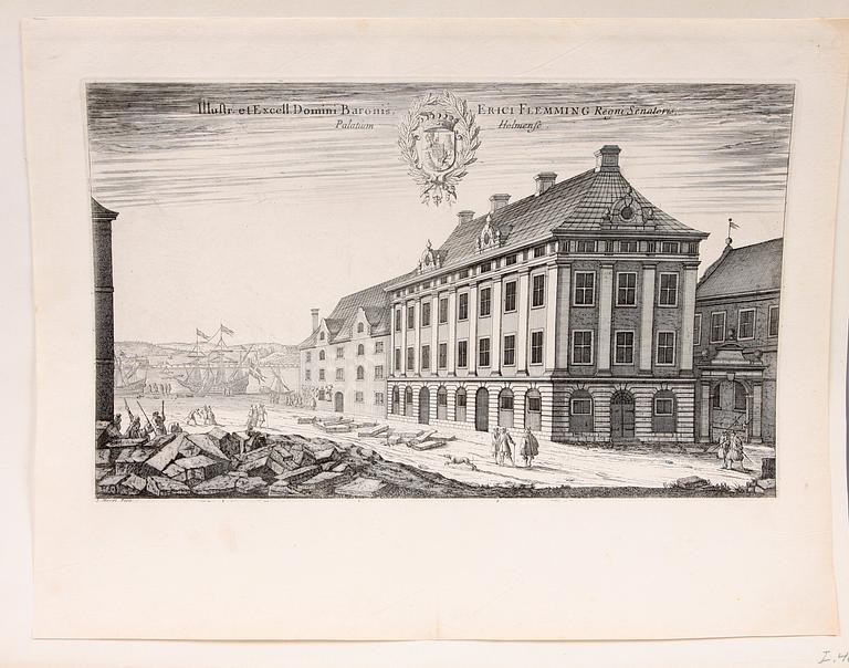 KOPPARSTICK, 5 st, 1700-tal, ur Suecia Antiqua, bl a E. Reitz, J. Marot, J. van den Aveerle, W. Swidde.