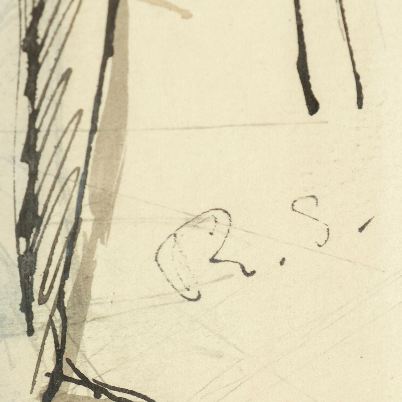 RAGNAR SANDBERG, ink and gouache, signed.