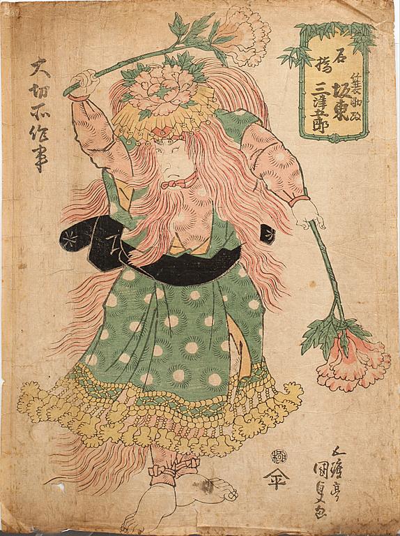 TRÄSNITT, JAPAN, 5 st, 1800-tal.