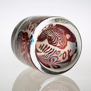 An Ingeborg Lundin ariel glass vase, Orrefors 1974.