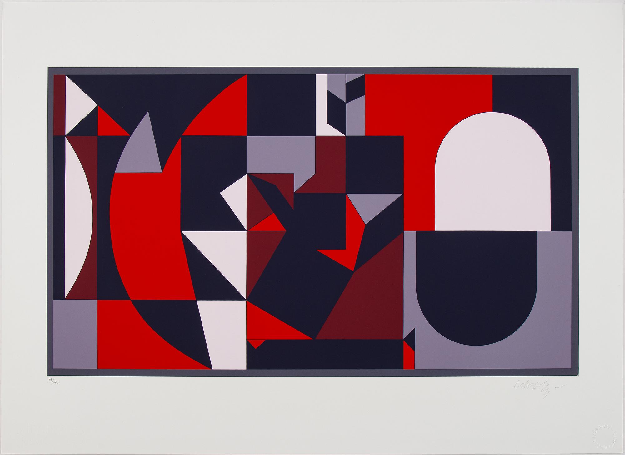 Victor Vasarely, mapp med 5 serigrafier, signerade 99/150.