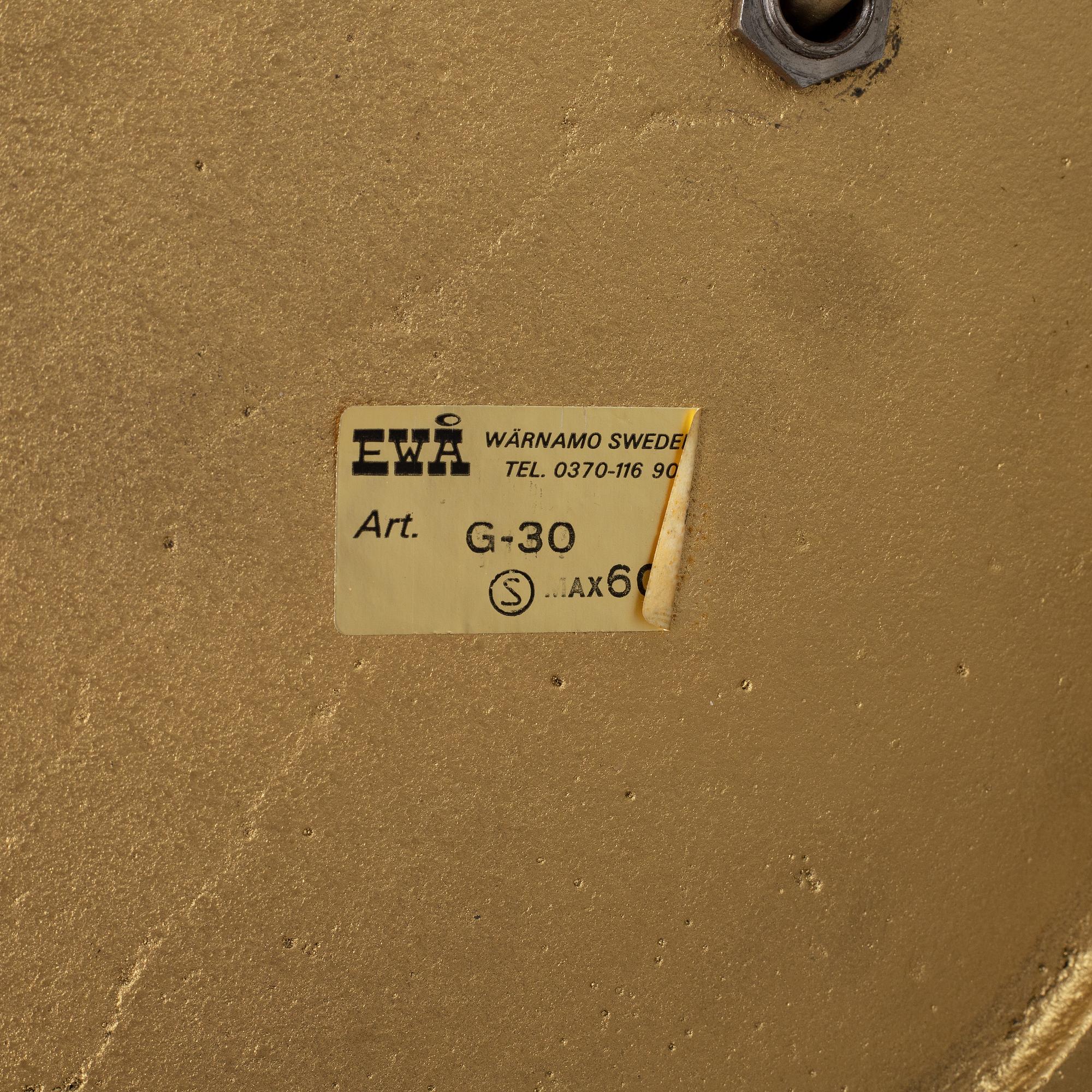 A brass floor lamp from EWÅ, second part of the 20th Century.