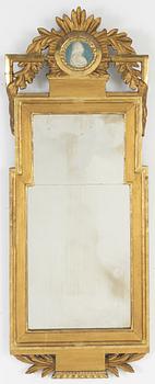 A Gustavian mirror, late 18th Century.