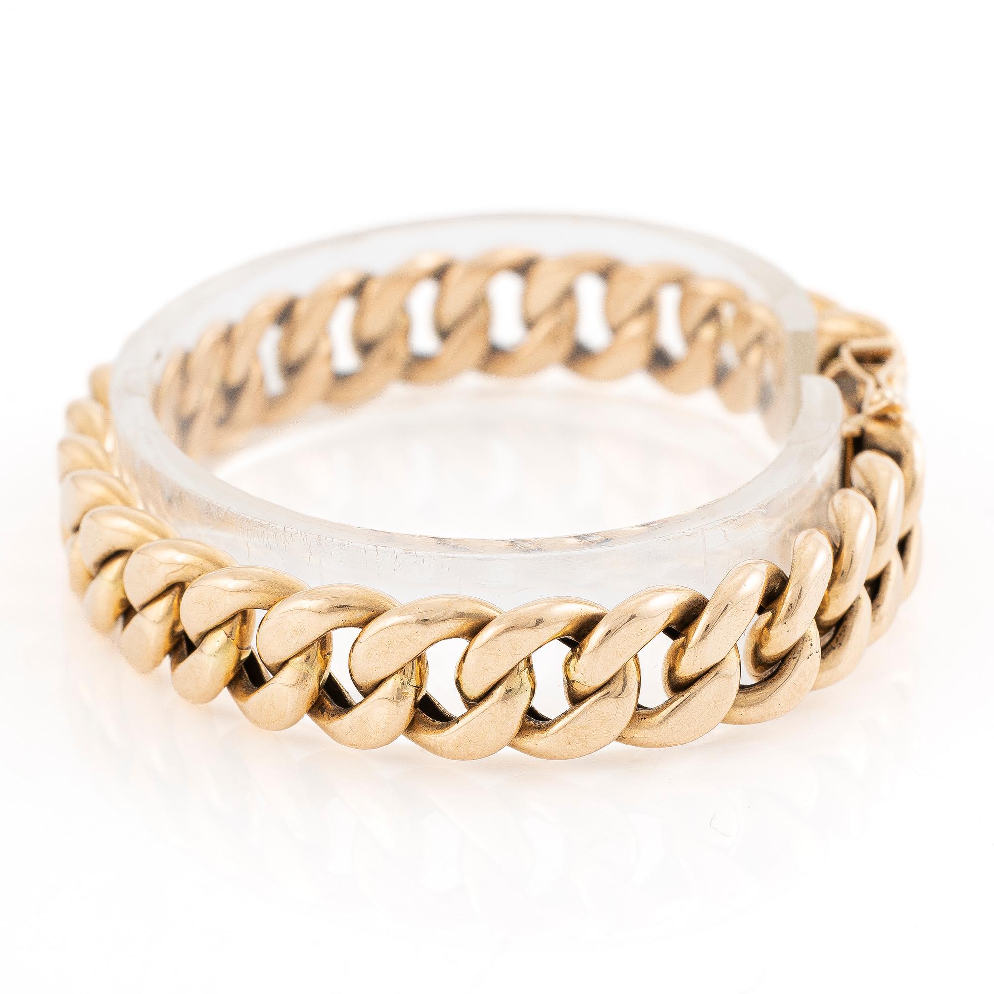Armband, pansarlänk, 14K guld, Helsingfors 1964.