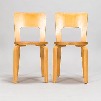 Alvar Aalto, two mid-20th century '66' chairs for Artek.