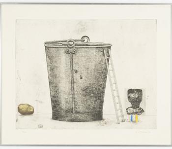 PG Thelander, etching in colours, 1975, signed 43/100.