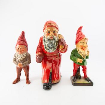 Gnomes 6 pcs mostly Germany mid/second half of the 20th century painted terracotta.