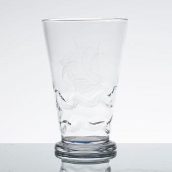 VAS, glas, Vicke Lindstrand för Orrefors, nr 1462. A.H.a.