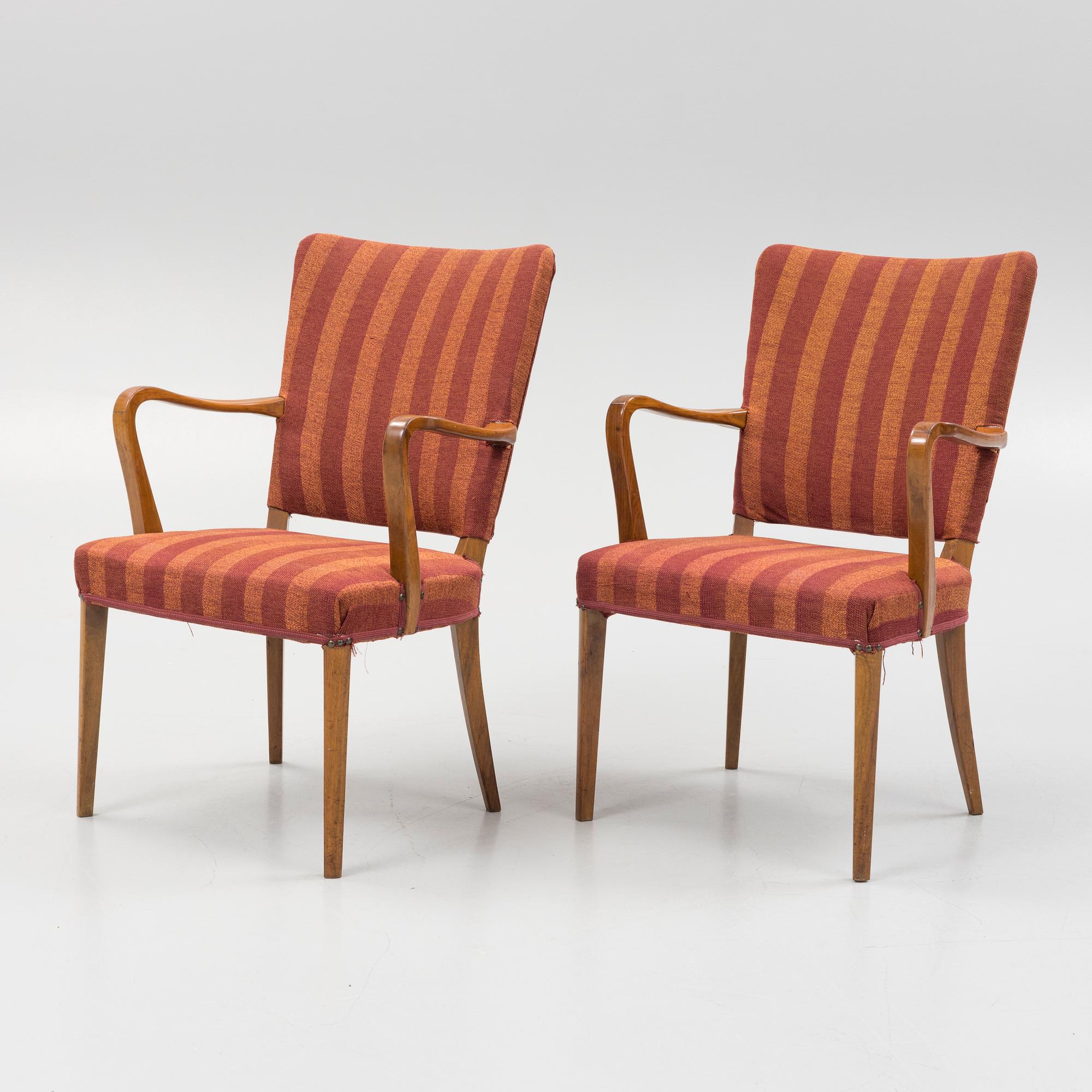 Six armchairs, Aski A.B Svenska kontorsmöbelindustrier, mid 20th century.