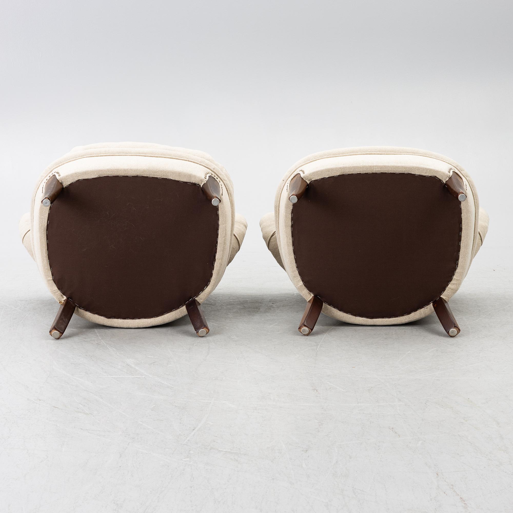 Otto Schulz, fåtöljer, ett par, Jio Möbler, 1900-talets andra hälft.