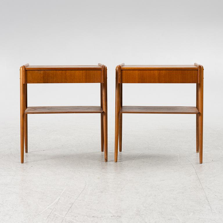 Nightstands, a pair, AB Carlströms & co Furniture Factory, mid-20th century.