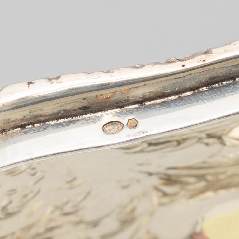 Sugar box, silver, Italy 1934-44, Swedish import mark.