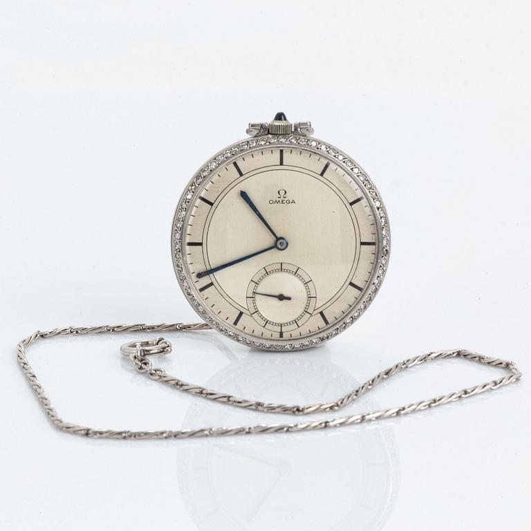 Pocket watch, Signed Omega, 45 mm.