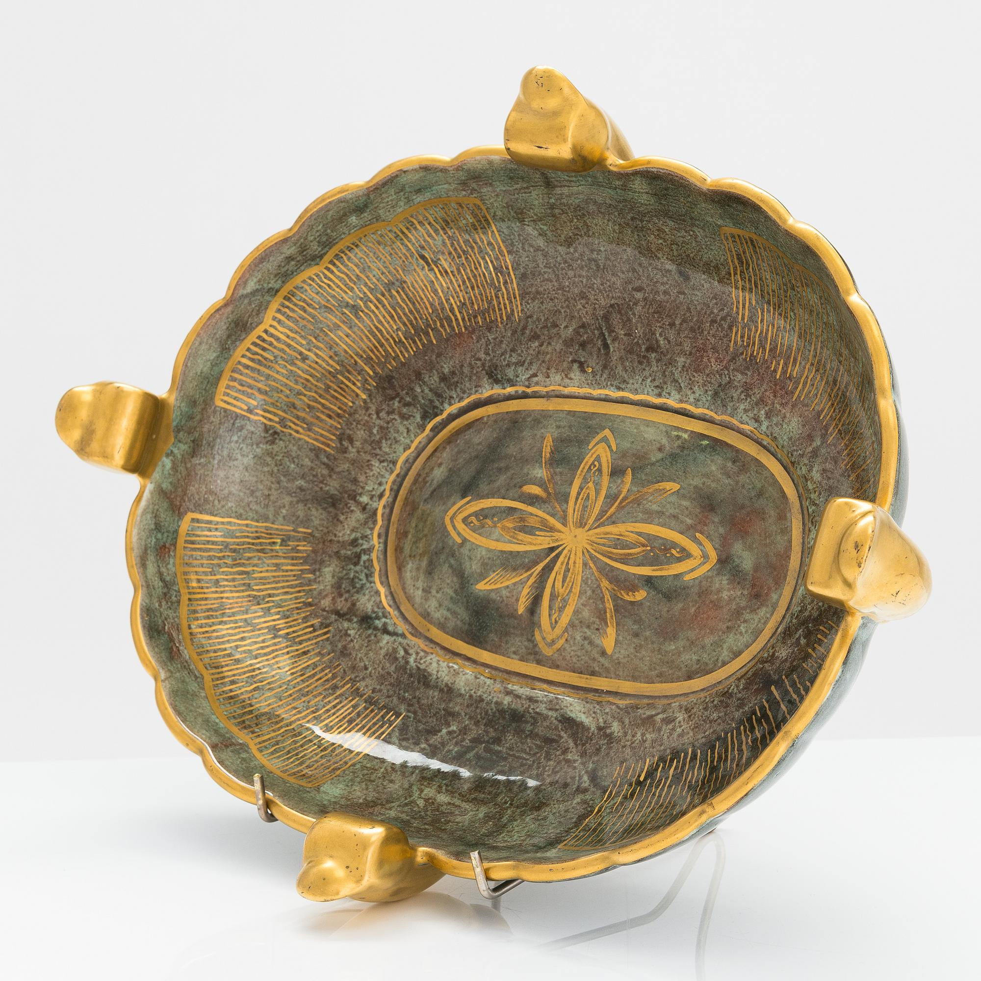 Josef Ekberg, skål, flintgods, Gustavsberg.