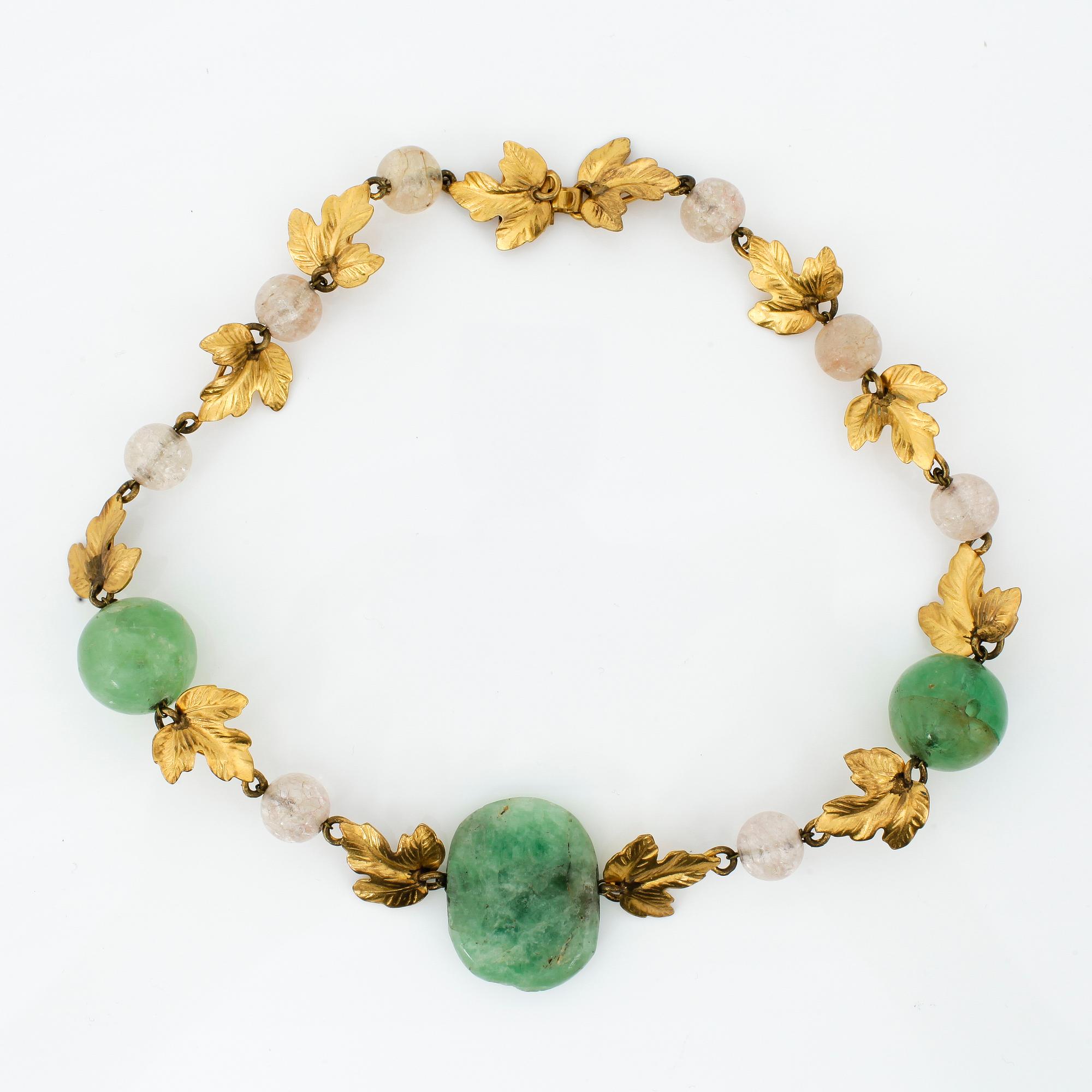COLLIER, bla gulmetall och jade, 19/2000-tal.