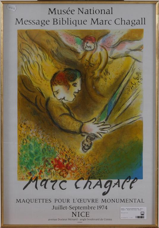 UTSTÄLLNINGSAFFISCH, Marc Chagall, Musée National, Nice.