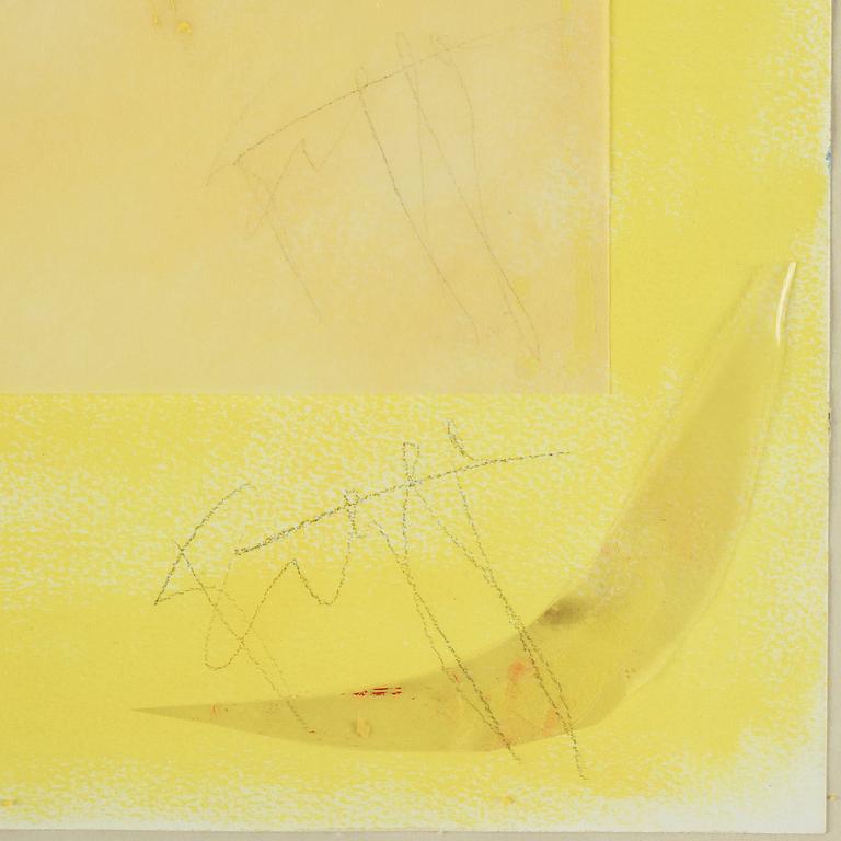 EDDIE FIGGE, blandteknik med collage, signerad Figge och daterad 1970.