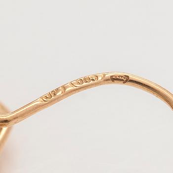 Örhängen, panter, 14K guld. Finska stämplar.