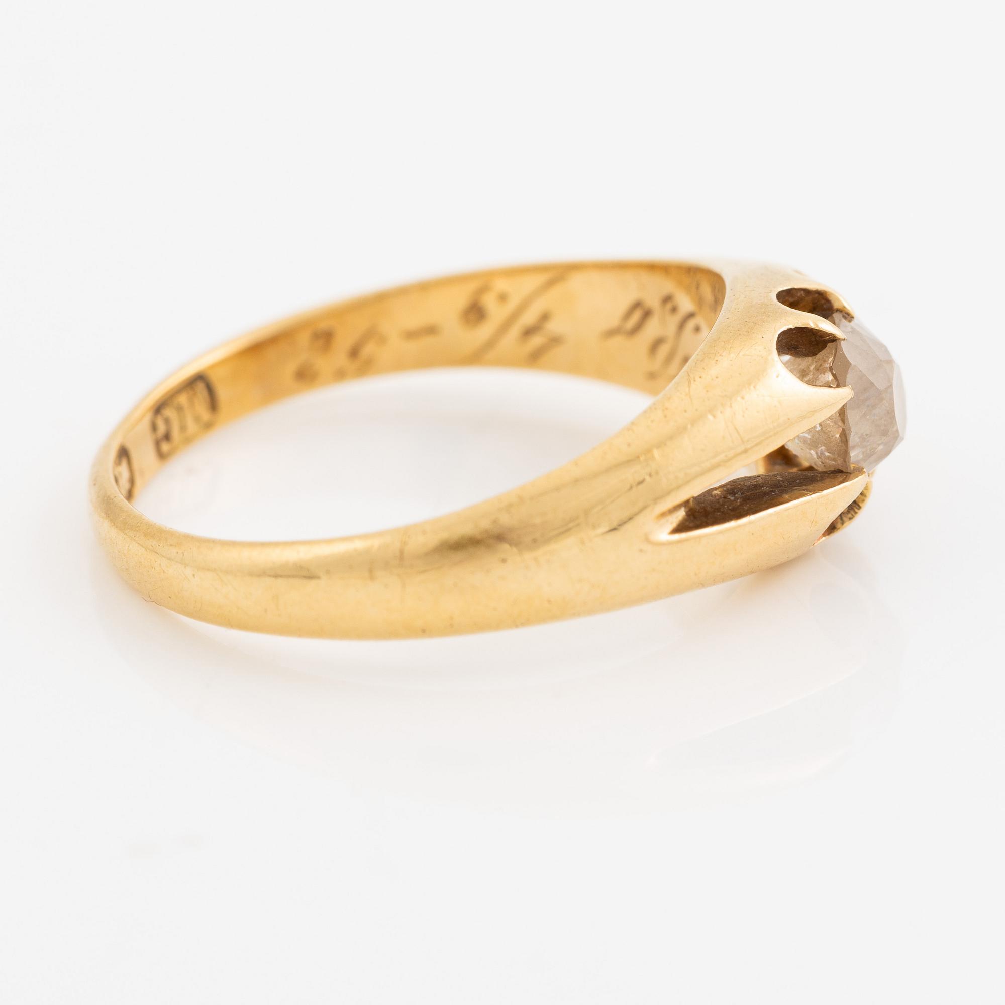 Ring, 18K gold with old-cut diamond.