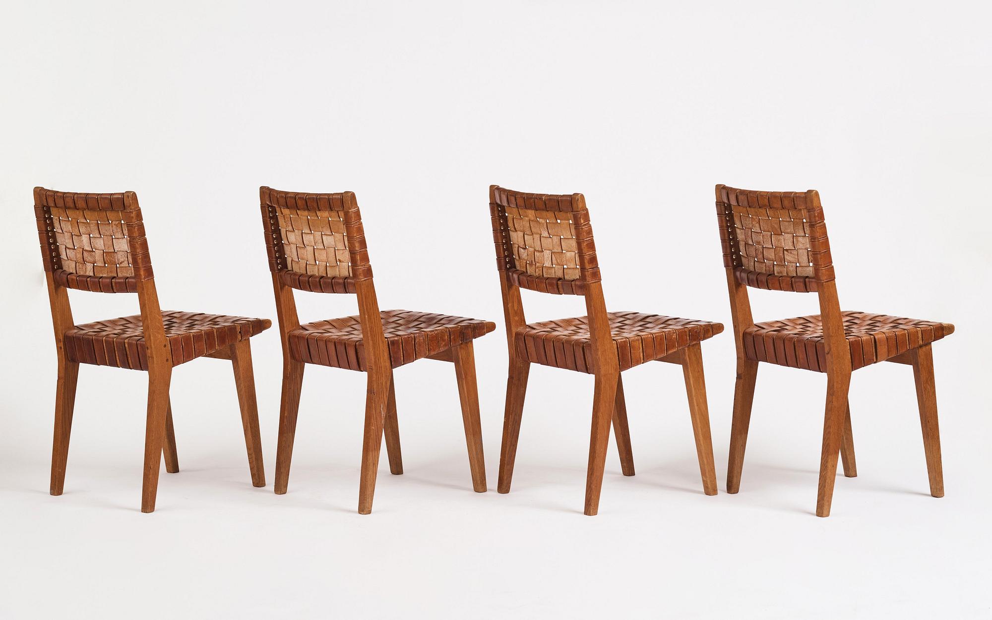 Jens Risom, fyra stolar, Knoll, USA, 1940-tal.