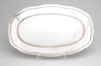 BRICKA, silver, Möllenborg F, Stockholm, 1854. Tot vikt ca 2022g.