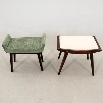 Stools, 2 pcs, first half/mid-20th century.