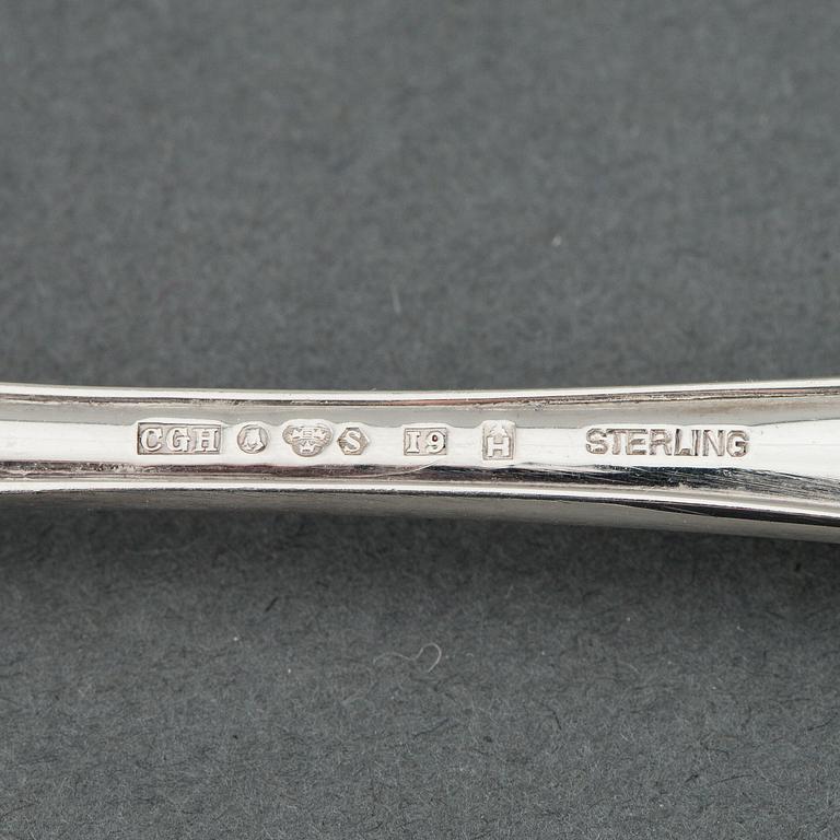 FISKBESTICK, CG Hallberg, silver, 12 delar.
