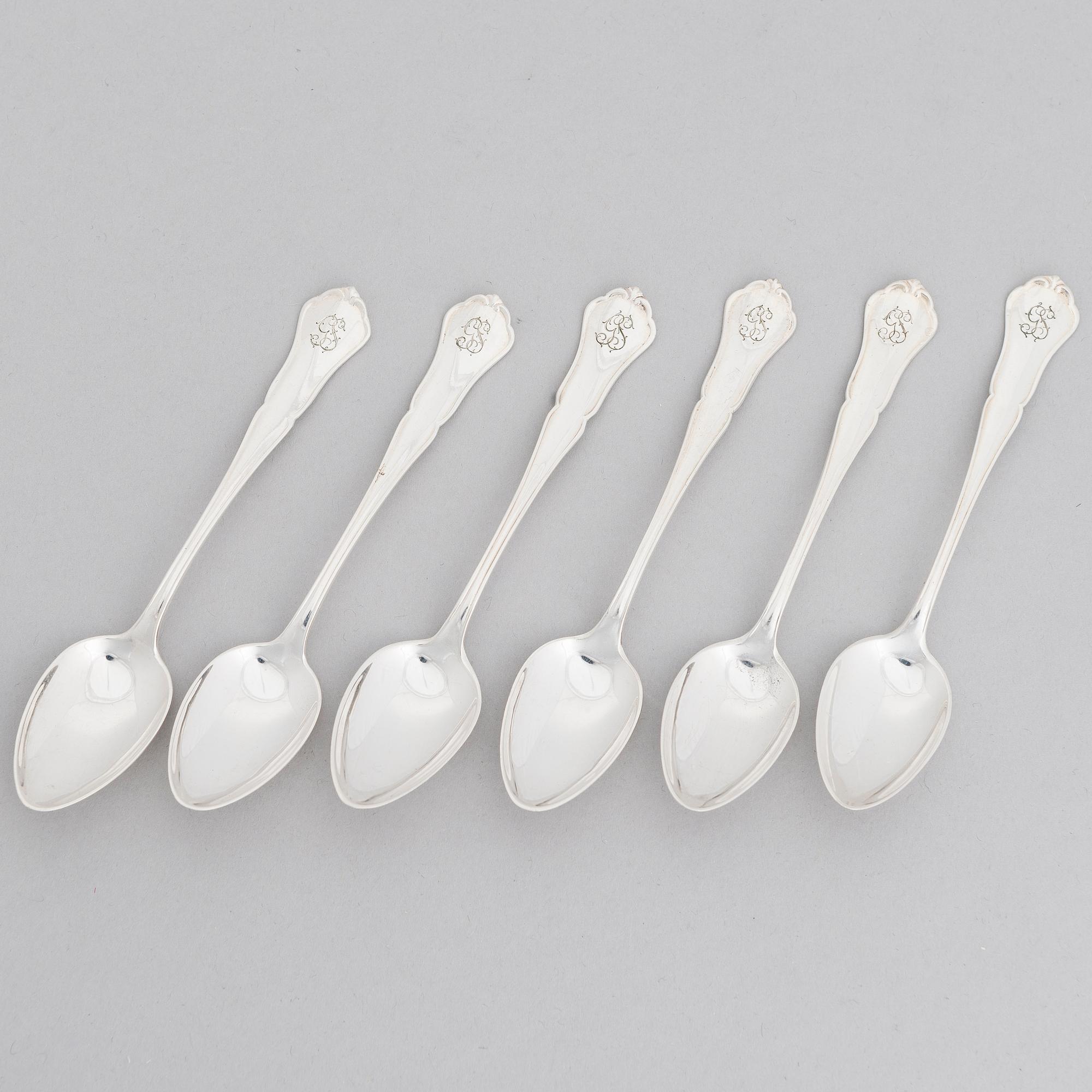 BESTICKUPPSÄTTNING, 50 delar, silver, "Chippendale", Kultakeskus, Tavastehus 1938-1977.