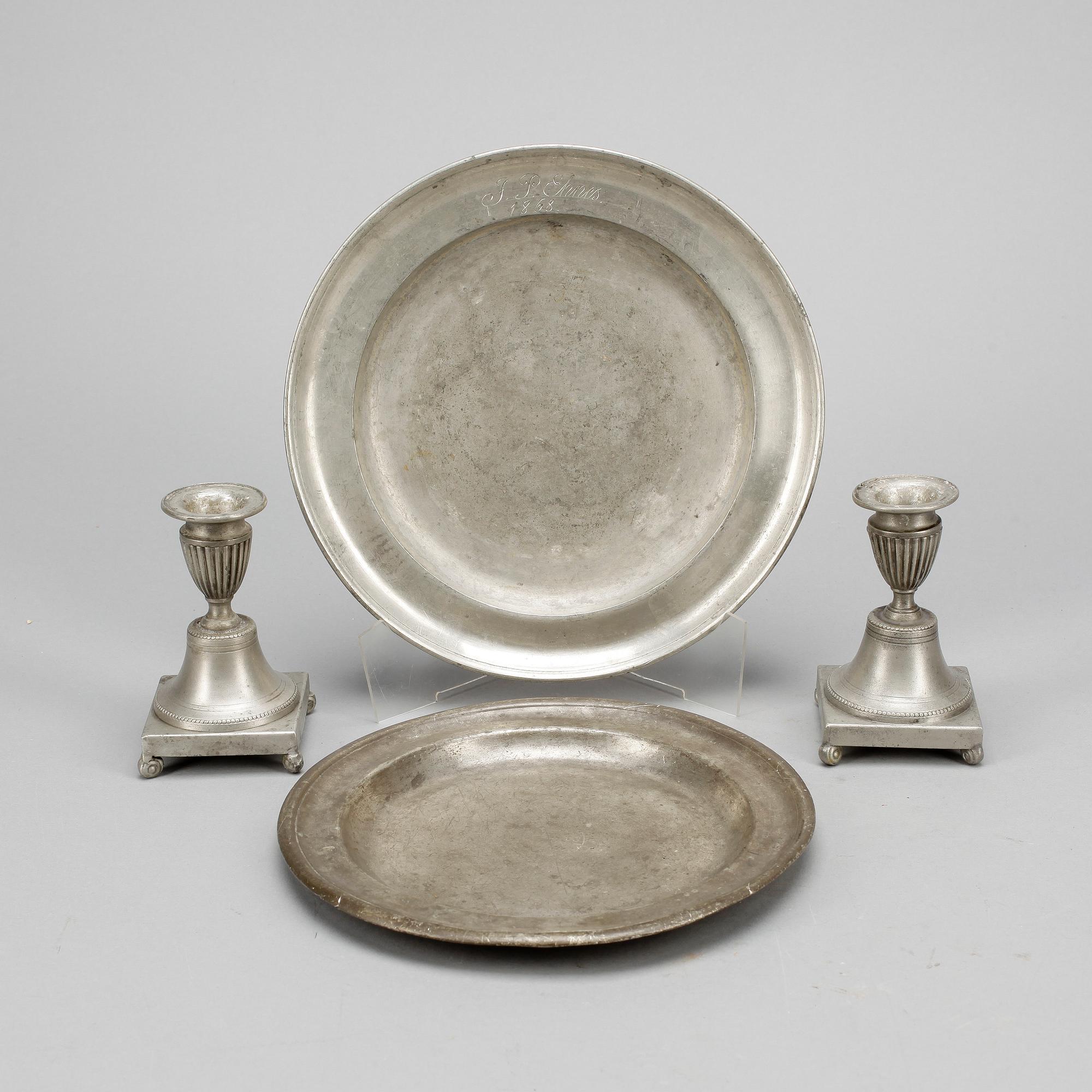 PARTI TENN,  4 delar, bla Visby 1800 resp 1900-tal.